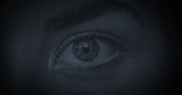 close up of a face and eye